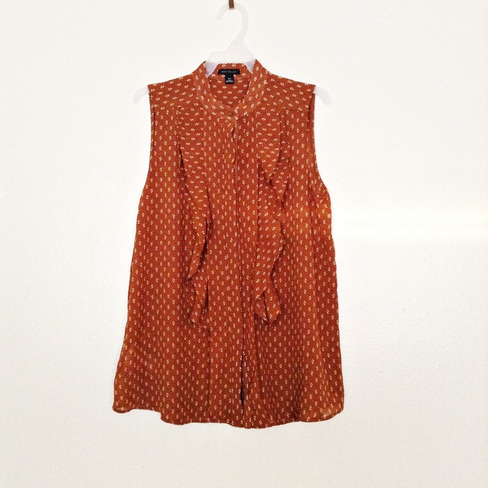 Ann Taylor Sleeveless Ruffle Top